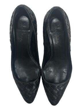 Cole Haan Black Woven Pointed Toe Heels